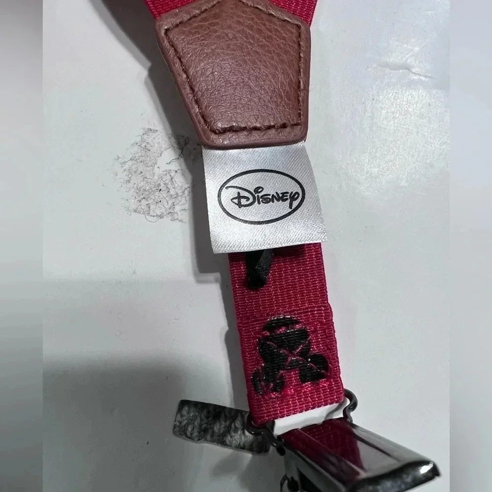 BOYS YOUTH Adjustable Disney Mickey Mouse Suspenders Leather NWT For H&M